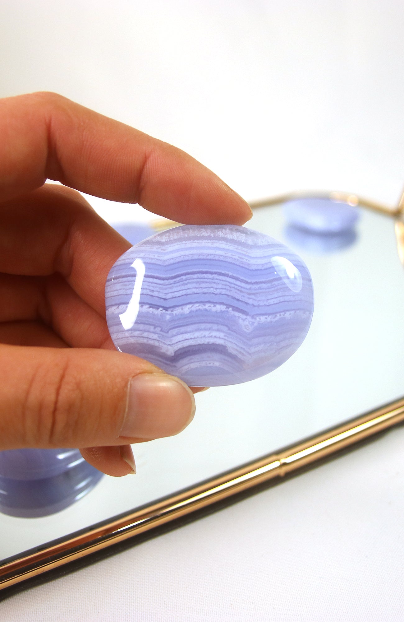 Blue Lace Agate Palmstone